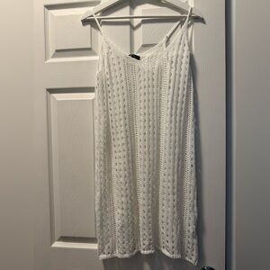 SHEIN White Crochet Strapless Dress